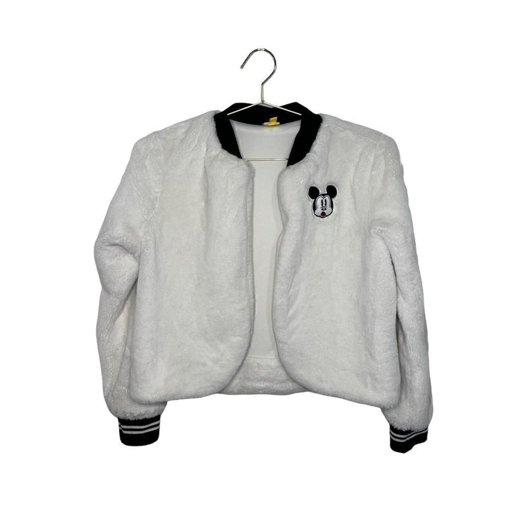 Disney White Faux Fur Bomber Jacket